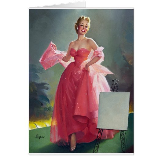 Red Dress Pin Up Cards (Front)
