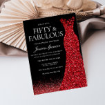 Red Dress Red Glitter Gown 50th Birthday Party Invitation<br><div class="desc">Red Dress Red Glitter Gown 50th Birthday Party Invitation - Fifty and Fabulous
Variations to the invitation and matching items in our store</div>
