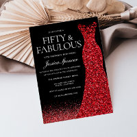 Red Dress Red Glitter Gown 50th Birthday Party