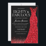 Red Dress Red Glitter Gown 80th Birthday Party Invitation<br><div class="desc">Red Dress Red Glitter Gown 80th Birthday Party Invitation - Eighty and Fabulous
Variations to the invitation and matching items in our store</div>
