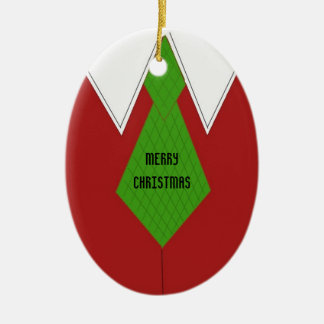 Red Dress Shirt and Tie Ceramic Ornament