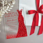 Red Dress Thirty & Fabulous 30th Birthday Party Acrylic Invitations<br><div class="desc">Red Dress Thirty & Fabulous 30th Birthday Party Acrylic Invitations

See many more variations in our collection below</div>