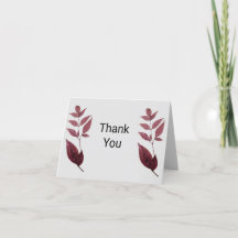 Red Dried Fall Leaves Thank You