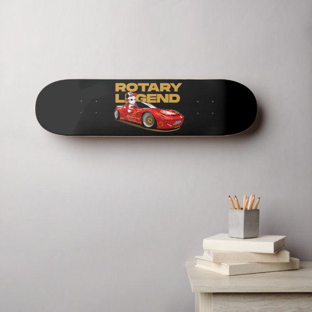 RED DRIFT RACING ROTARY LEGEND ANIME STYLE SKATEBOARD (Wall Art (Horz))