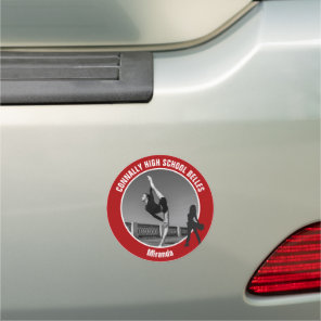 Red Drill Team Photo High School Dancer Car Magnet