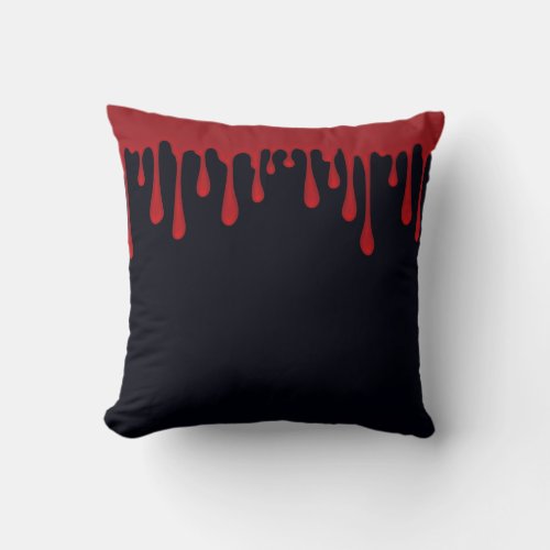 Red Dripping Blood Drips Halloween  Throw Pillow