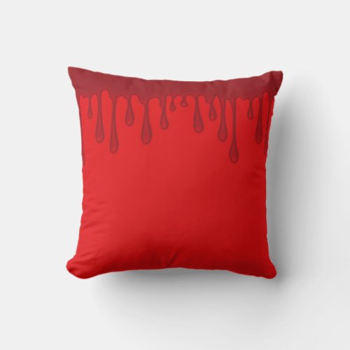Red Dripping Blood Drips Halloween Throw Pillow