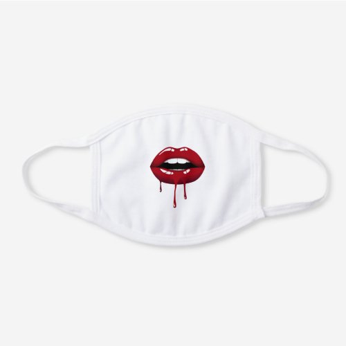 Red Dripping Lips Mouth Kiss Beauty Fashion Chic White Cotton Face Mask