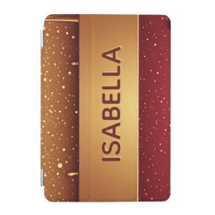 Red Dripping Paint Over Gold Glitter Background iPad Mini Cover