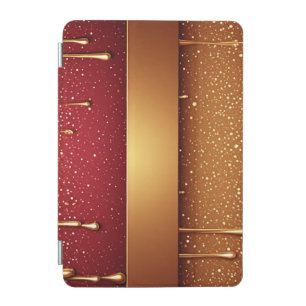 Red Dripping Paint Over Gold Glitter Background iPad Mini Cover