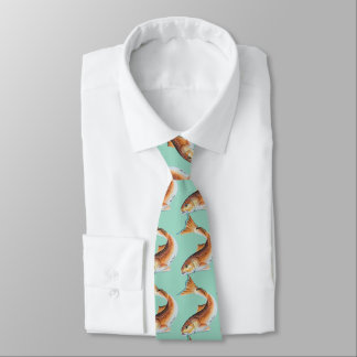 Red Drum on green Neck Tie