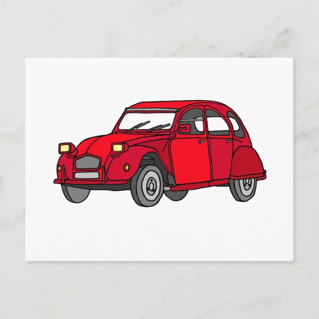 Red duck (2CV) Postcard (Front)