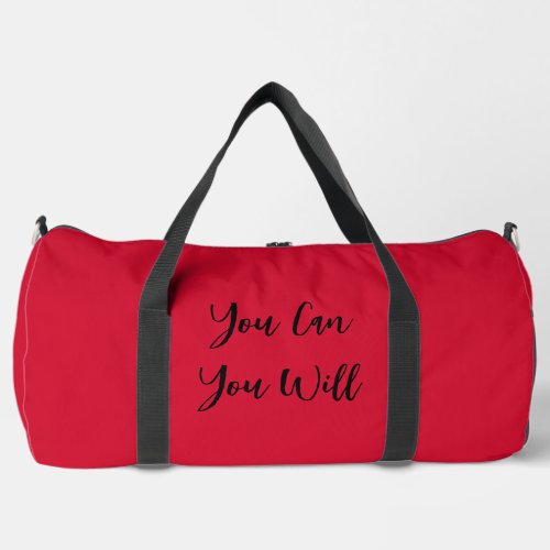 Red Duffel Bag Motivational Gym Bag Travel Duffel