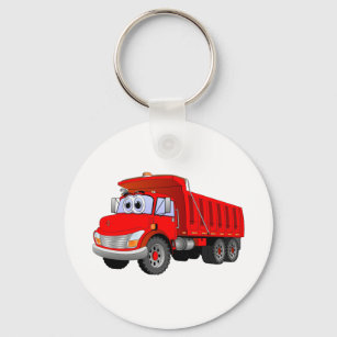Red Dump Truck Cartoon Keychain