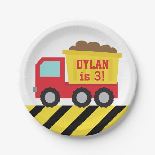 Red Dump Truck Construction Boys Birthday Party Paper Plates