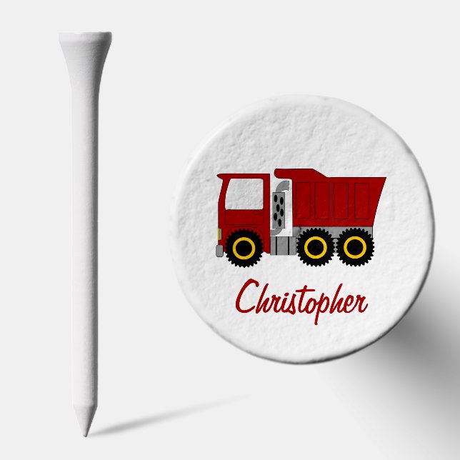 Red Dumper Truck Design Golf Tees (Combo)