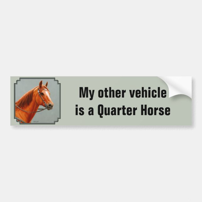 Red Dun Chestnut Sorrel Western Quarter Horse Bumper Sticker (Front)