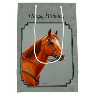Red Dun Chestnut Sorrel Western Quarter Horse Medium Gift Bag