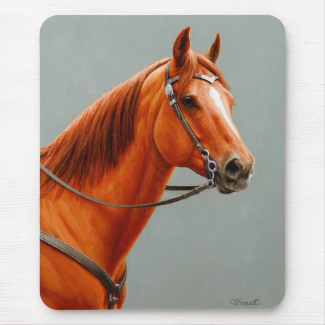 Red Dun Chestnut Sorrel Western Quarter Horse Mouse Pad (Front)