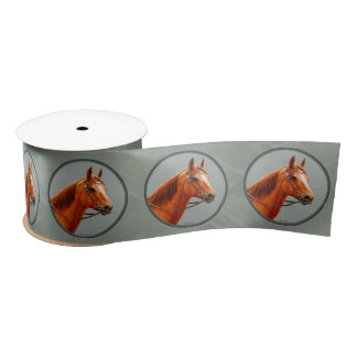 Red Dun Chestnut Sorrel Western Quarter Horse Satin Ribbon