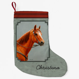 Red Dun Chestnut Sorrel Western Quarter Horse Small Christmas Stocking
