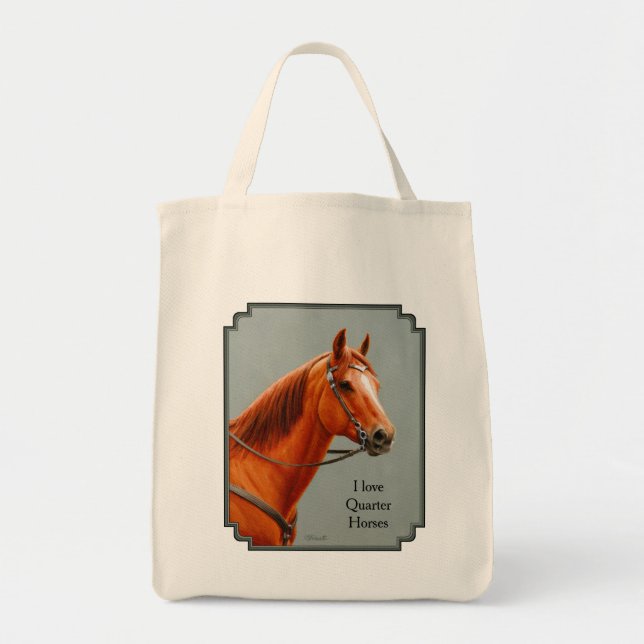Red Dun Chestnut Sorrel Western Quarter Horse Tote Bag (Front)