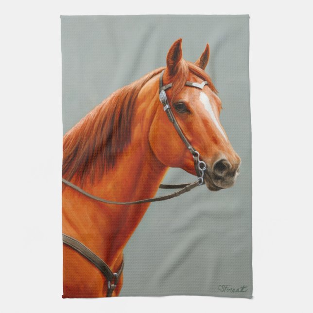 Red Dun Chestnut Sorrel Western Quarter Horse Towel (Vertical)