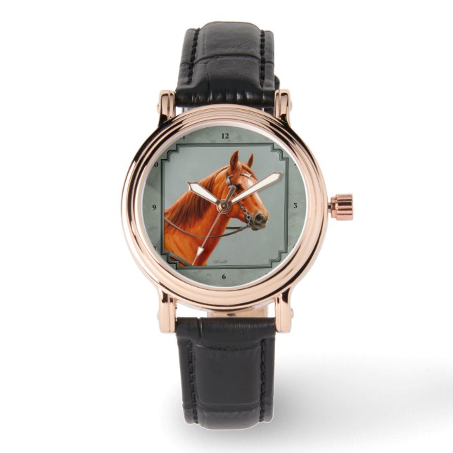 Red Dun Chestnut Sorrel Western Quarter Horse Watch (Front)