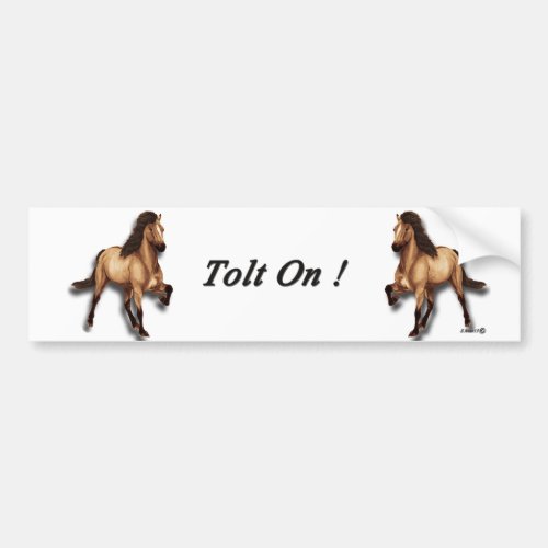 Red Dun Icelandic Bumper Sticker