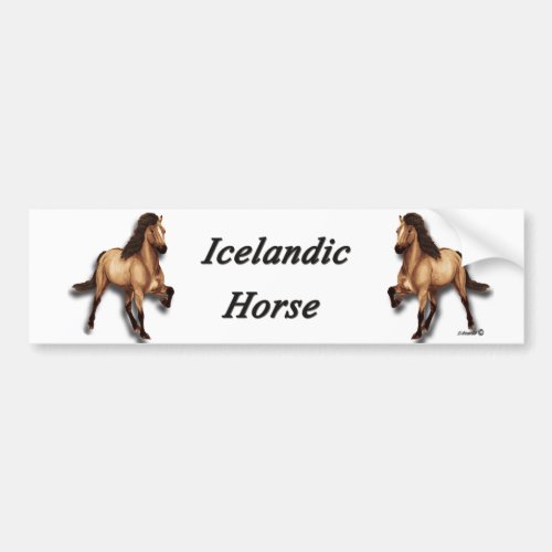 Red Dun Icelandic Horse Bumper Sticker