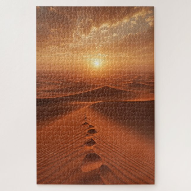 Red Dune Horizon – Sunlit Desert Path Puzzle (Vertical)