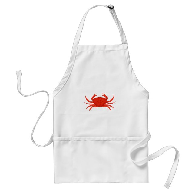 Red Dungeness Crab Logo Adult Apron (Front)