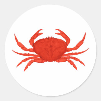 Red Dungeness Crab Logo Classic Round Sticker