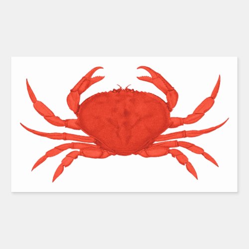 Red Dungeness Crab Logo Rectangular Sticker