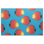 Red Duscus Tropical Fish Print Pattern Fabric