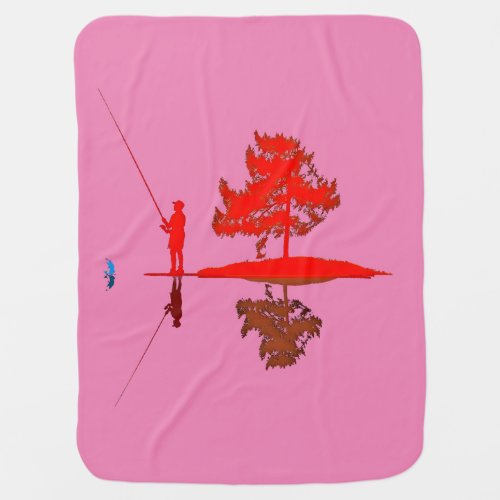 Red Dusk Angler Natures Reflections Baby Blanket