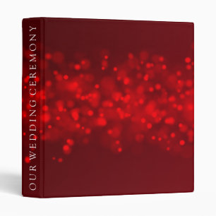 Red Dusk Glitter Personalized Christmas 3 Ring Binder