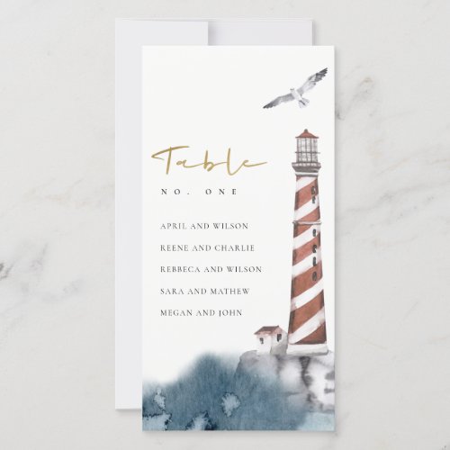 RED DUSKY BLUE LIGHTHOUSE SEATING TABLE NUMBER