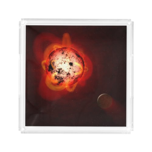 Red Dwarf Star Orbited By A Hypothetical Exoplanet Acrylic Tray