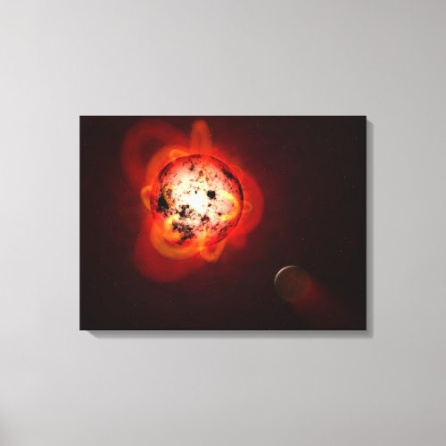 Red Dwarf Star Orbited By A Hypothetical Exoplanet Canvas Print