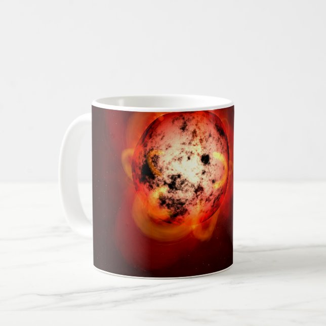 Red Dwarf Star Orbited By A Hypothetical Exoplanet Coffee Mug (Front Left)
