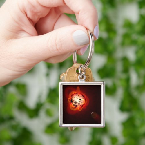 Red Dwarf Star Orbited By A Hypothetical Exoplanet Keychain