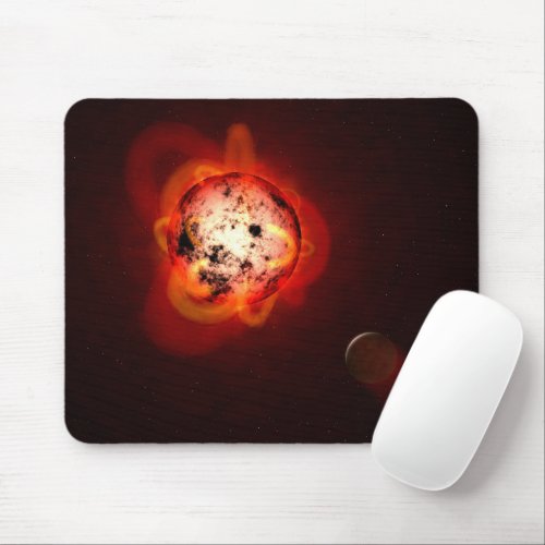 Red Dwarf Star Orbited By A Hypothetical Exoplanet Mouse Pad