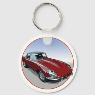 Red E Type Roadster Keychain