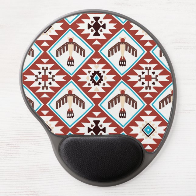Red Eagle Native American Pattern Gel Mouse Pad (Front)