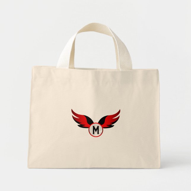 Red Eagle Winged with Personalized Name Mini Tote Bag (Front)