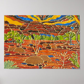 Red Earth Ranges – Australian Landscape Art Print