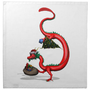 Red Eastern Dragon Cloth Napkin