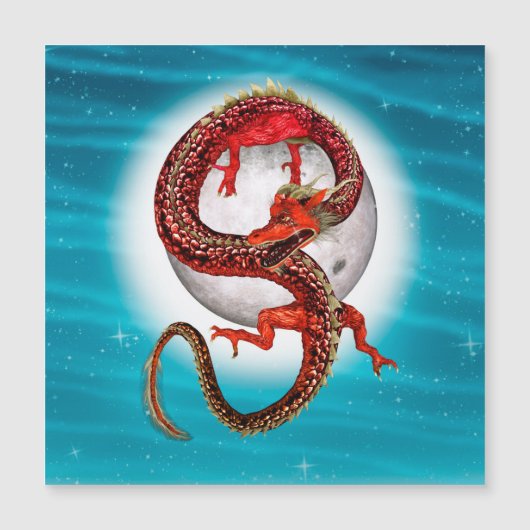 Red Eastern Dragon - Mythical Fantasy Creature (Front)