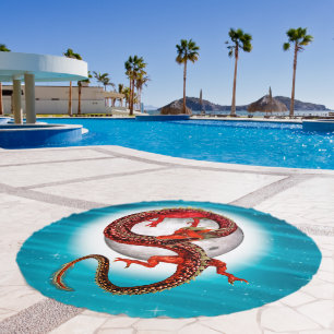 Red Eastern Dragon - Mythical Fantasy Creature Beach Towel